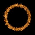 Hot raging blaze of fire, circle round ring flame shape Royalty Free Stock Photo