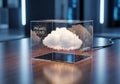 Conceptually represents cloud computing technology and private Royalty Free Stock Photo