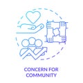 Concern for community blue gradient concept icon Royalty Free Stock Photo