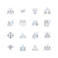 Concern line icons collection. Anxiety, Apprehension, Distress, Fear, Unease, Worry, Alarm vector and linear