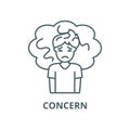 Concern vector line icon, linear concept, outline sign, symbol