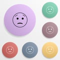 Concerned about emoji badge color set icon. Simple glyph, flat vector of emoji icons for ui and ux, website or mobile application Royalty Free Stock Photo