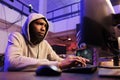 Concerned hacker cracking password