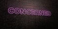 CONCERNED -Realistic Neon Sign on Brick Wall background - 3D rendered royalty free stock image