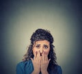 Concerned scared woman Royalty Free Stock Photo