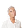 Concerned senior woman looking up Royalty Free Stock Photo