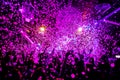 Concert crowd confetti dancing lights