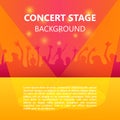 Concert crowd, Music festival, Dancing People, Party poster with colorful background. Royalty Free Stock Photo