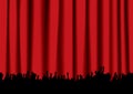 Concert crowd red curtain Royalty Free Stock Photo