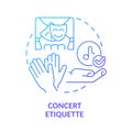 Concert etiquette blue gradient concept icon Royalty Free Stock Photo