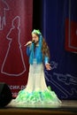 Beautiful girl sings on stage Royalty Free Stock Photo