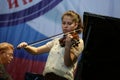 Teenage girl playing the violin Royalty Free Stock Photo