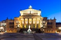 Concert Hall Konzerthaus on Gendarmenmarkt square at night, Berlin, Germany Royalty Free Stock Photo