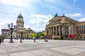 Concert Hall Konzerthaus and New Church Deutscher Dom or Neue Kirche on Gendarmenmarkt square in Berlin, Germany Royalty Free Stock Photo