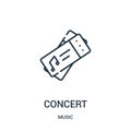 concert icon vector from music collection. Thin line concert outline icon vector illustration