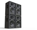 4 Concert Loudspeakers - side view