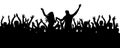 Concert, party. Applause crowd silhouette, cheerful people. Royalty Free Stock Photo