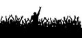 Concert, party. Applause crowd silhouette, cheerful people. Funny cheering. Royalty Free Stock Photo