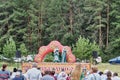 Concert on rural holiday, day of the small motherland, Siberia, Russia.