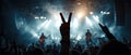 Energetic Live Music Concert with Audience Showing Peace Sign Royalty Free Stock Photo