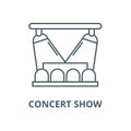 Concert show line icon, vector. Concert show outline sign, concept symbol, flat illustration Royalty Free Stock Photo