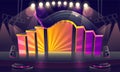 Concert stage illuminated by spotlights Royalty Free Stock Photo