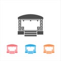 Concert stage icon set on white. Vector