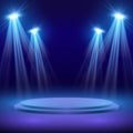Concert stage with spot light lighting. Show performance vector background Royalty Free Stock Photo