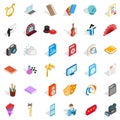 Concert version icons set, isometric style Royalty Free Stock Photo