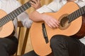 Concert of young guitarists. Royalty Free Stock Photo