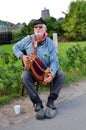 Concertina player in the street