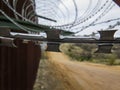 Concertina wire on the border wall