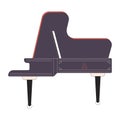 Concerto grand piano 2D linear cartoon object