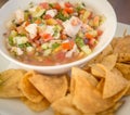 Conch Ceviche with chips