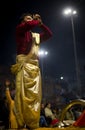 Conch shell blowing at Dashashwamedh Ghat