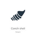 Conch shell icon vector. Trendy flat conch shell icon from religion collection isolated on white background. Vector illustration Royalty Free Stock Photo