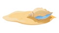 Conch Shell on Sandy Beach for Tropical Ocean Themes, vector design Generative AI Royalty Free Stock Photo