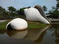 Conch shell sculpture situated at Veli tourist village Thiruvananthapuram Kerala