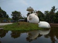 Conch shell sculpture situated at Veli tourist village Thiruvananthapuram Kerala