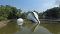 Conch shell sculpture situated at Veli tourist village Thiruvananthapuram Kerala