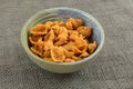 Conch shell shaped crunchy snack