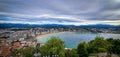 Concha beach landscape aerial Royalty Free Stock Photo