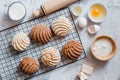 Concha mexican bread, Ingredients for baking traditional conchas in Mexico Royalty Free Stock Photo