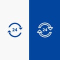 Concierge, Hotel, None, Round The Clock, Service, Stop Line and Glyph Solid icon Blue banner