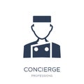 Concierge icon. Trendy flat vector Concierge icon on white background from Professions collection