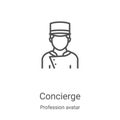 concierge icon vector from profession avatar collection. Thin line concierge outline icon vector illustration. Linear symbol for