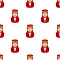 Concierge Woman Avatar Seamless Pattern