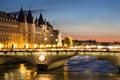 Conciergerie by night, Paris, France Royalty Free Stock Photo