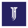 Concise logo with monogram JA or AJ. Letters J and A - logotype