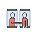 Color illustration icon for Conclude, commitment and agreement